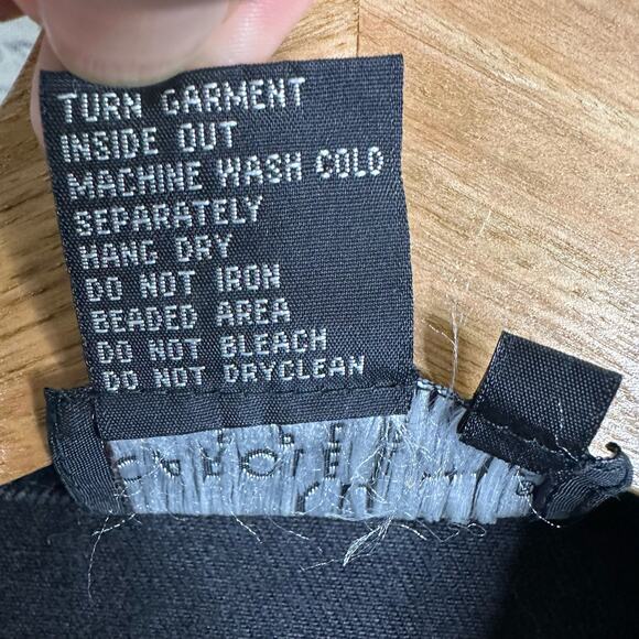 Carole Little Sport Women 4 Embroidered Beaded Oversized Denim Jacket Boho Artsy - Picture 5 of 10